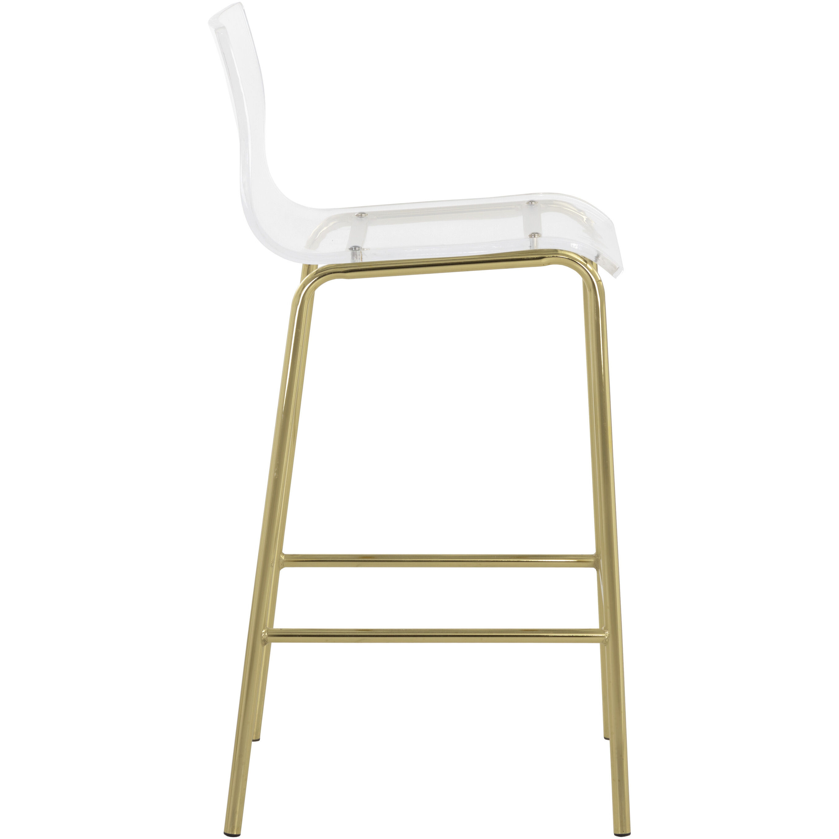 Ria 34.75 inch Clear / Gold Counter Stool